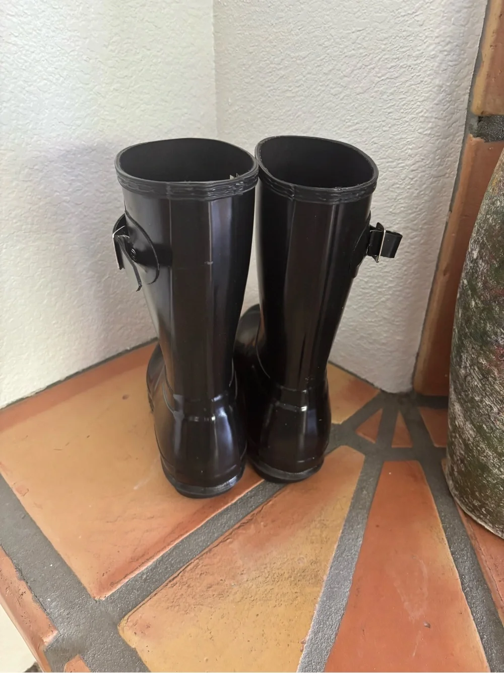 HUNTER Original Short Gloss Black Rain Boot size 10
